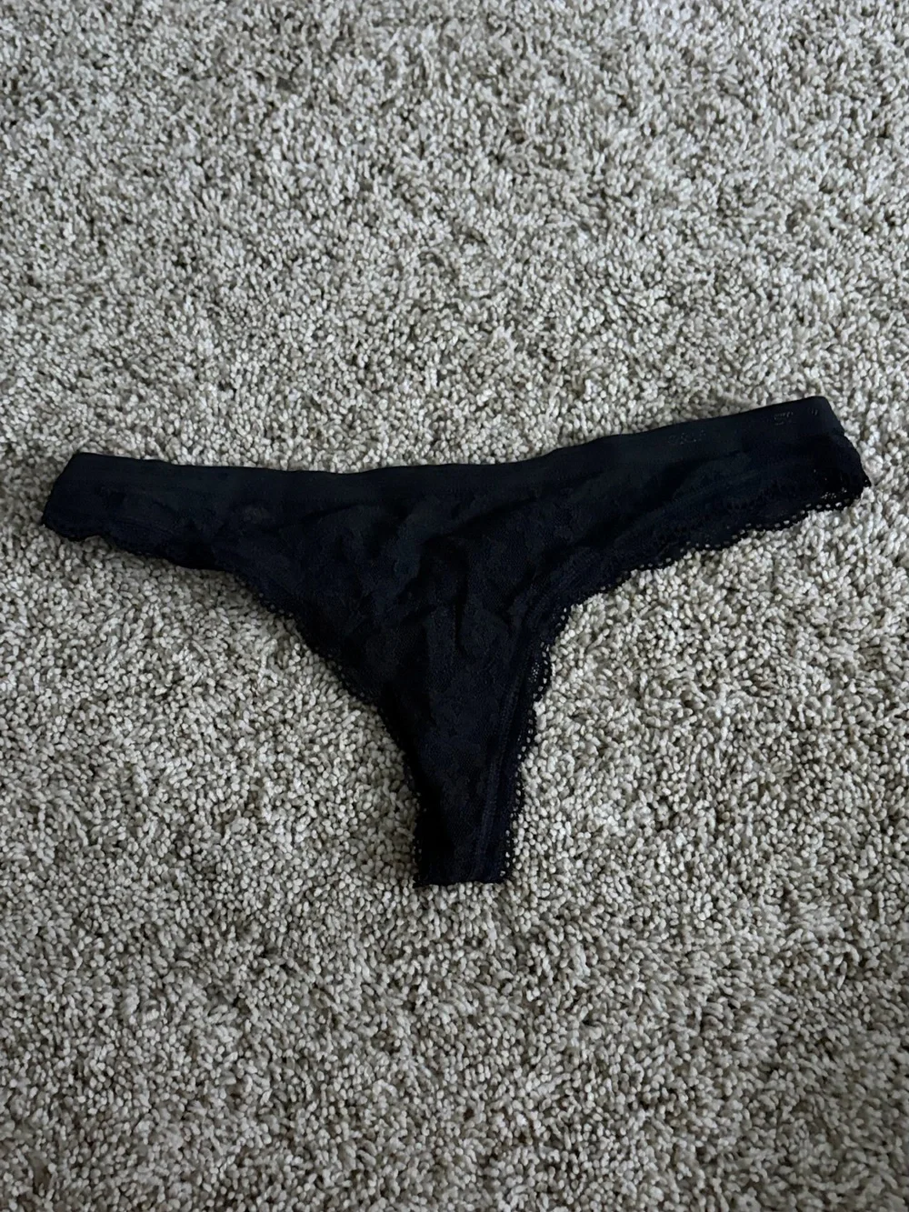 Victoria's Secret Black Lace Thong Panty